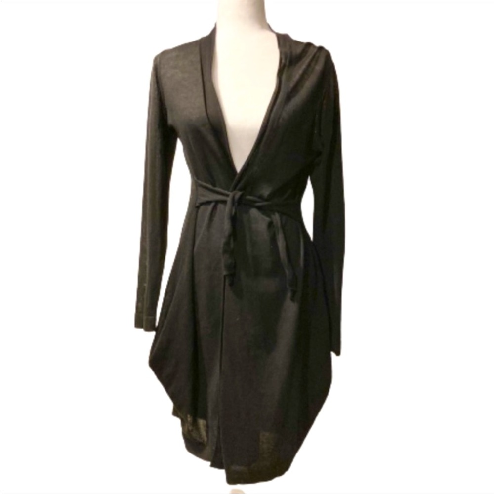 D. Exterior Cotton Long Line Cardigan Sweater L